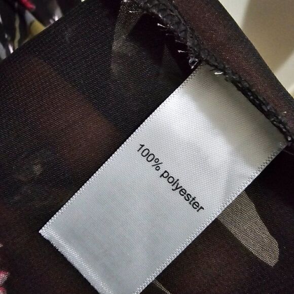 EUC MAURICES SHEER FLORAL BUTTON DOWN HIGH LOW DRESS LONGSLEEVES SZ M - Picture 16 of 16